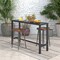 Costway Outdoor Metal Bar Table Patio Rectangular Counter Height Dining Table Black